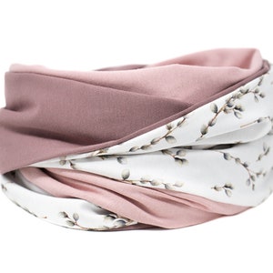 Nursing cloth, large loop scarf, nursing scarf, mauve, old pink, women's loop scarf, old mauve, jersey scarf, XL scarf, reversible scarf image 5