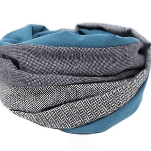 Men's run scarf, men's scarf, men's loop, women's loop, men's loop, women's loop, herringbone, herringbone, loop and hat