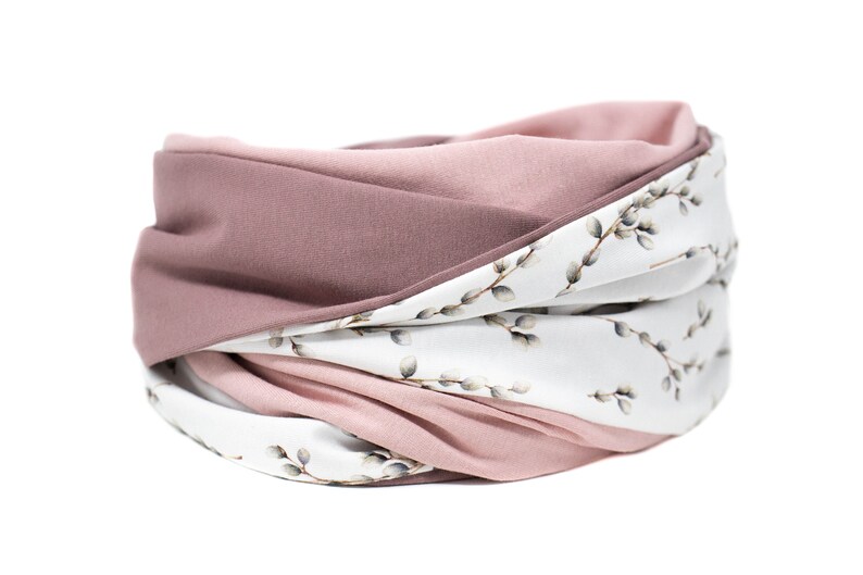Nursing cloth, large loop scarf, nursing scarf, mauve, old pink, women's loop scarf, old mauve, jersey scarf, XL scarf, reversible scarf image 7