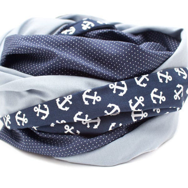 Loopschal anchor maritm tube scarf