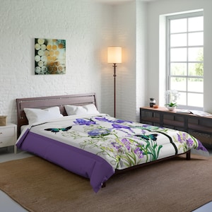 Butterfly Garden Comforter | Floral Bedding Set, Butterfly Decor, Bedroom Makeover, Spring Home Decor, Gift for Nature Lovers