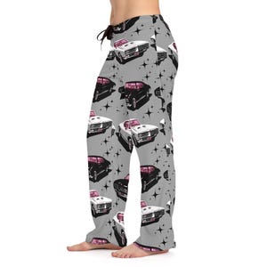 Vintage Cars Women&#39;s Pajama Pants, Retro Sleepwear, Unique Lounge Pants, Gift for Car Lovers, Cozy Bottoms, AOP PJ Pants