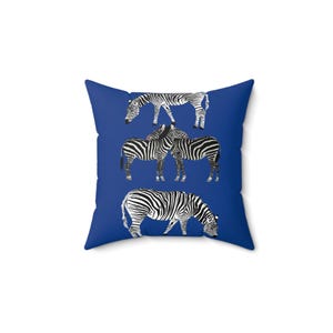 Bold Blue Statement Throw Pillow, Decorative Cushion for Living Room, Animal Theme Pillow, Unique Home Decor, Gift for Animal Lovers