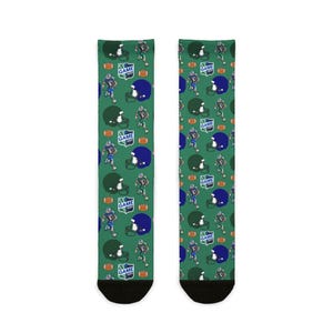 Football-Themed Crew Socks, Sports Gifts for Him, Fun Socks for Game Day, Sublimation Socks for Fans, Unique Sports Merchandise