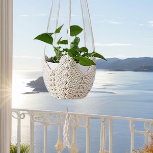Boho makraméväxthängare, inomhusträdgårdsdekor, korgkit, trädgårdshängare