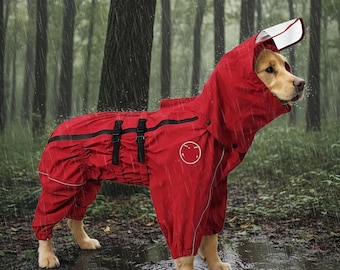 Impermeable reflectante para perros – Chaqueta para mascotas con foto y nombre personalizables, ajustable, ligera y transpirable.