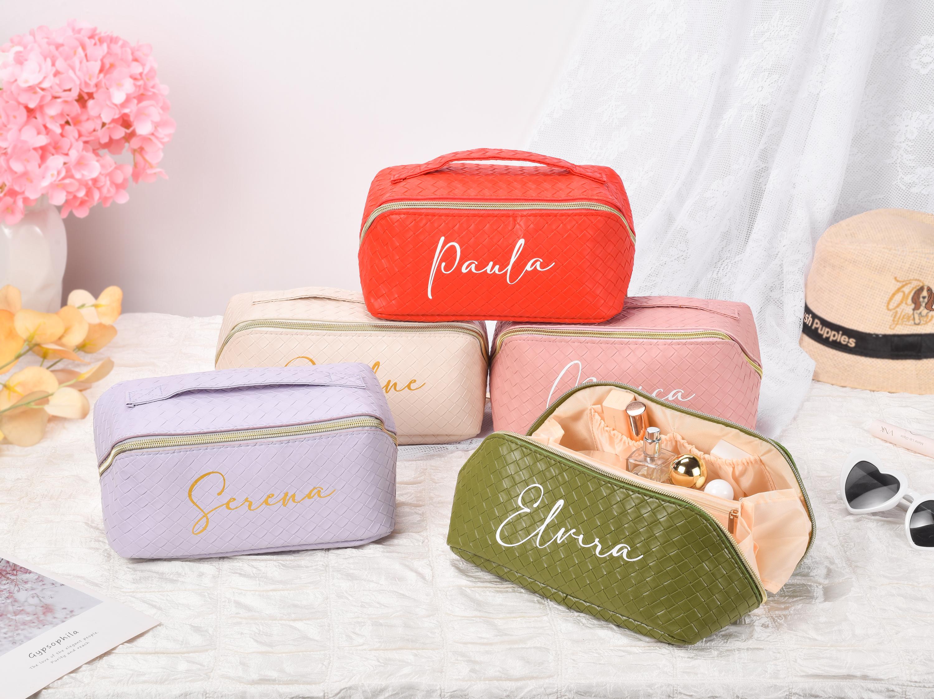 Engraved Makeup Bag: Personalized Faux Leather Cosmetic Bag - Etsy