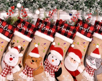 Personliga julstrumpor, personliga husdjurstassstrumpor, familjejulstrumpor, hundtassstrumpor, kattstrumpor, julklapp