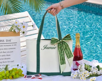 Custom Tote Bag, Bridesmaid GiftsTote Bag,Bridal Shower, Personalized Gifts, Embroidered Canvas Tote Bag with Initials, Bachelorette Gifts