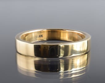 18K Gold Ring - 4mm Gold Wedding Band - Made To Order In Your Size - Wedding Band For Men Or Women - Polished Gold Wedding Band - 18K Ring