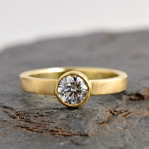 18K Gold Diamond Ring - .50 ct. Diamond Wedding Ring - Eco Friendly Gold Ring - Conflict Free Diamond Solitaire - Diamond Engagement Ring