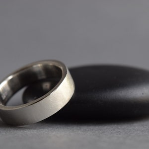 Sterling Silver Wide Ring 6 mm Matte Brushed Silver Band Unisex Recycled Silver Ring Comfort Fit Ring Made to Order in Your Size image 3