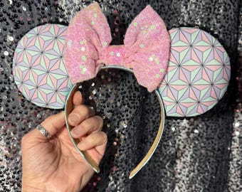 Pastel Epcot Spaceship Earth Light Up Minnie Ears