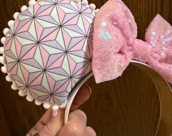 Pastel Epcot Spaceship Earth Light Up Minnie Ears