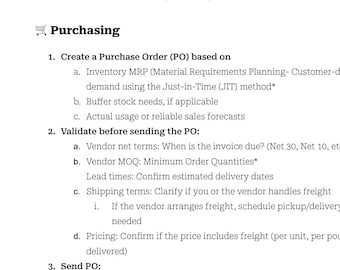 Inventory Life Cycle