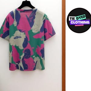 Camicia tie-dye retrò da donna / Manica corta classica colorata / Top casual estivo da strada / Elegante completo alla moda con scollo a V