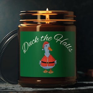 Christmas Scented Candle with Illustrated Santa Duck
