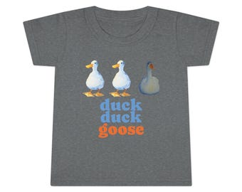Duck Duck Goose-T-shirt voor peuters – handgetekende illustratie