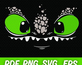 Dragon Toothless png, Eyes Cartoon Dragon clipart/ Black dragon png and svg, Train Your Dragon svg cut files for Cricut and png DTF