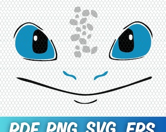 fury Dragon png, Eyes blue Cartoon Dragon clip art Black dragon png and svg, Train Your Dragon svg cut files for Cricut and png DTF