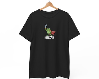 Huzzah Frog Knight Tee, Funny Medieval Meme Shirt