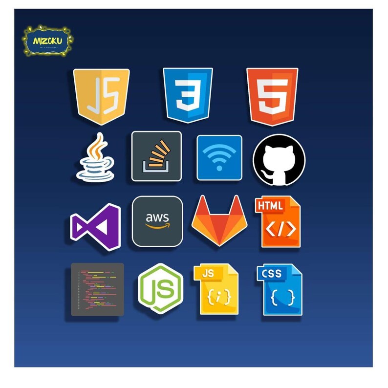 50 Sticker Pack Programming Printable Set Bundle Clipart Print Cut ...