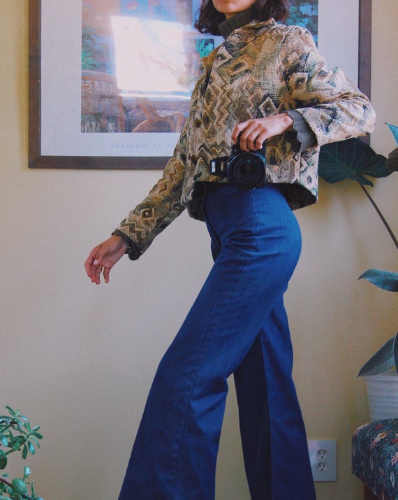 1970s Cropped Abstract Pattern Jacket - image 4