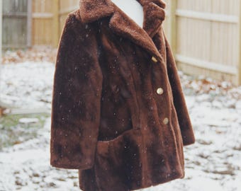 Vintage Coat With Fake Fur From 1970s 60s - Etsy