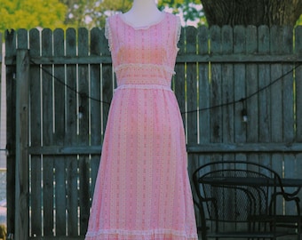 1970s Floral Prairie Dress • Union Made