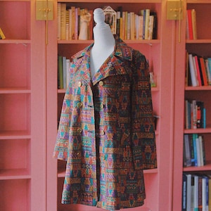 1960s, 1970s Colorful Tribal Pattern Blazer Jacket