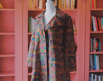 1960s, 1970s Colorful Tribal Pattern Blazer Jacket