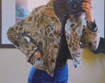 1970s Cropped Abstract Jacket