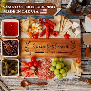 Personalized Charcuterie Board, Cutting Board, Wedding Gift, Bridal Shower, Housewarming Gift, Unique Hostess Gift, Mother&#39;s Day gift