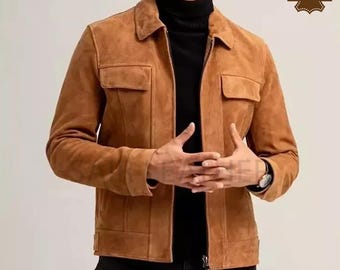 Men's native cowboy Vintage suede Leather Jacket, Brown Suede Western Jacket, suede Leather jacket, Stylish vintage Jacket, Gift For Him