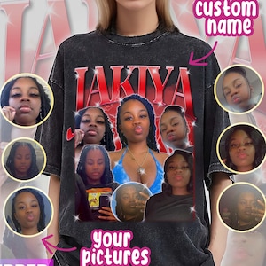 Y2K Custom Girlfriend Photo Shirts, Vintage Custom Bootleg Photo Shirt, Custom Graphic Portrait Shirts, 90s Collage Photo T-Shirts