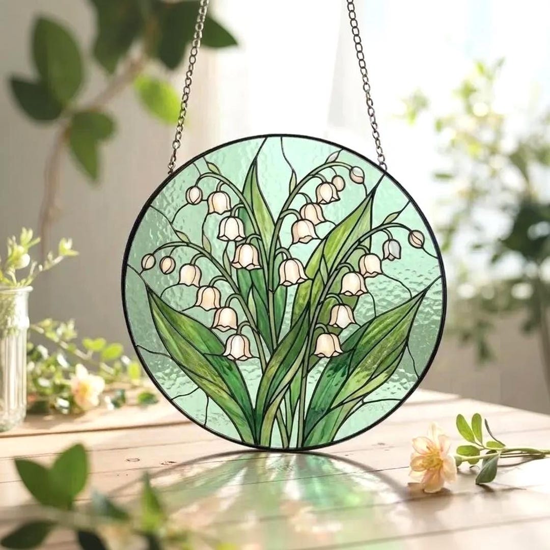 Lily of the Valley Stained Glass Suncatcher, Lily of the Valley ...