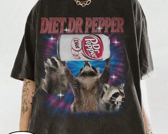 Vintage Three Raccoons Diet Dr Pepper Shirt, Retro Diet Dr Pepper Shirt, Diet Dr Pepper Lover Unique Shirt, Funny Diet Soda Raccoon Shirt