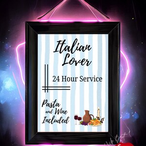 Italian Lover | Printable Wall Art | Digital Download | Fresh Italian Design | Funny Printable Art | Room Decor | Wall Art