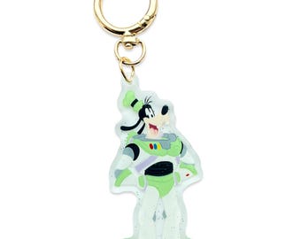 Dije para bolso de Halloween con diseño de perro, ratón y Buzz con disfraz de guardabosques espacial // Diseño exclusivo de June and July Co 2025 // Dije para bolso de Halloween // RTS // MNSSHP