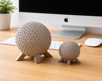 Spaceship Earth Inspired Desk Decor | EPCOT Style Geometric Sculpture | Disney Parks Gift | Available in Two Sizes