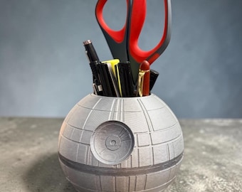Death Star Pen Holder | Star Wars Inspired Desk Organizer | Imperial Office Decor