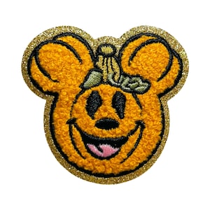 Halloween Mouse Pumpkin Head // Iron on Patch // Ready to Ship // June and July Co Pumpkin Patch Design 2025