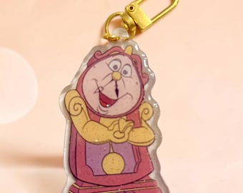 Cogsworth Bag Charm | Disney Keychain | Beauty and the Beast Inspired