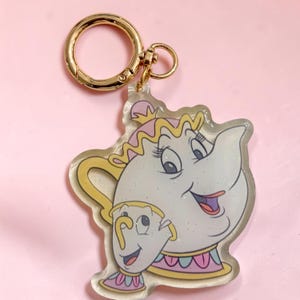 Beauty and the Beast Teacups Bag Charm | Mrs Potts and Chip | Disney Keychain