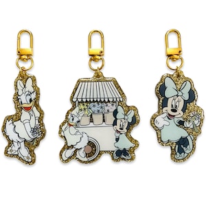 Spring Girl Mouse & Duck Bag Charm Bundle // Keychains // Theme Park Belt Bag // Ready to Ship