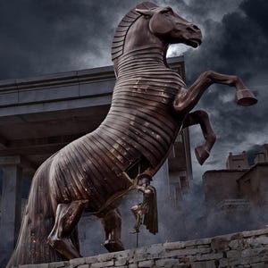 Trojan Horse Statue | The Odyssey Movie Memorabilia | Hand Painted Greek Mythology Decor | Epic Film Gift | Available in 3 Sizes image 8
