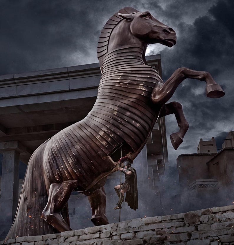 Trojan Horse Statue | The Odyssey Movie Memorabilia | Hand Painted Greek Mythology Decor | Epic Film Gift | Available in 3 Sizes image 8