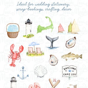 Simple Cape Cod Icon Cape Cod Illustration Pack: Watercolor Clip Art Digital Download - Etsy