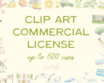 Commercial License for Clipart – Small Business Use | Up to 500 End Products | Digital Download