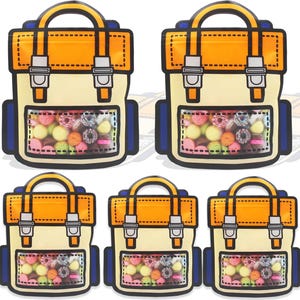 30 Pack Cartoon Backpack Goodie with Handle Small Plastic Ziplock Seal Bags Smell Proof Resealabl Packaging Favor Birthday Gift Bags(Orange)